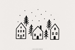 Minimalist Winter House PNG, Scandinavian Home Art, Cozy Product Image 1