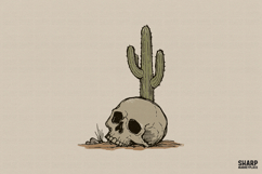 Desert Skull Cactus PNG, Halloween PNG, Western PNG, Product Image 1
