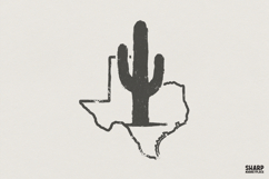 Texas Cactus PNG Design, Minimalist Western Texas Digital Product Image 1