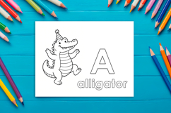 Letter A Coloring Page, Alligator Printable Design for Kids Product Image 1