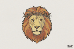 Lion Head Crown of Thorns PNG, Christian Lion Art PNG, Product Image 1