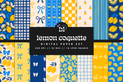 Lemon Coquette Seamless Patterns - 16 JPEG Patterns Product Image 1