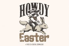 Howdy Easter PNG, Western Easter Raccoon png, Funny Easter Product Image 1