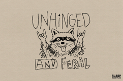 Unhinged And Feral Raccoon PNG, Funny Sarcastic Trash Panda Product Image 1