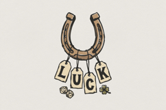 Luck Horseshoe PNG, Lucky Charm T-Shirt Design, Digital Product Image 1