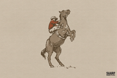 Bucking Bronco Rider Vintage Western PNG, Trendy Shirt PNG Product Image 1