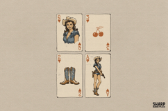 Western Playing Cards Cowgirl Pinup Poker Art, Valentine Product Image 1