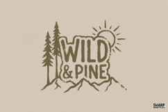 Wild &amp; Pine Nature Graphic, Camping PNG Design, Trendy Product Image 1