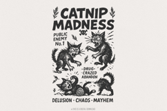 Catnip Madness PNG, Funny Cat Lover Vintage Cat Design, Product Image 1