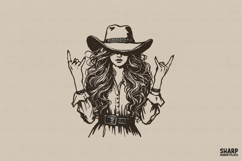 Rebel Cowgirl PNG, Western PNG, Trendy PNG, Vintage Country Product Image 1