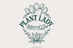 Plant Lady Botanical Club Official Member PNG, Plant Mom Product Image 1