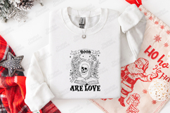 Book Are Love SVG - Gothic Skull Floral Bookish Cut File Product Image 3