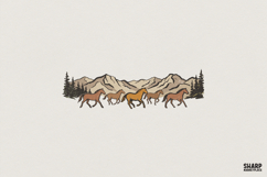 Wild Horses Mountain PNG Design, Western Country Shirt Product Image 1