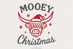 Mooey Christmas PNG, Highland Cow Christmas PNG, Christmas Product Image 1