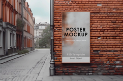 Street Wall Poster Mockup PSD File Product Image 1