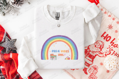 Pre-K Vibes Only SVG - Boho Rainbow Preschool Cut File Product Image 3
