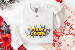 First Grade SVG - Superhero Comic Style School Cut File Product Image 3