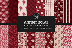 Garnet Floral Seamless Pattern Set Product Image 1