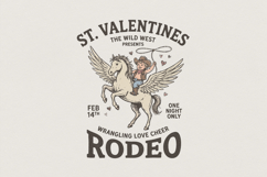 St. Valentines Rodeo PNG, Wrangling Love Cheer, Cowboy Product Image 1