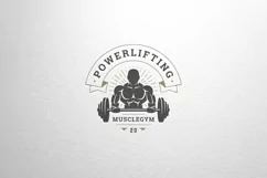 Muscular male retro fitness logo Product Image 1