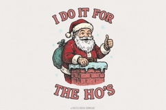 I Do It For The Ho&#039;s PNG, Funny Santa Claus Digital Product Image 1