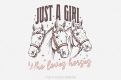 Just A Girl Who Loves Horses PNG, Horse Lover Sublimation, Product Image 1