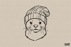Otter Beanie PNG, Trendy PNG, Shirt PNG Minimal Woodland Product Image 1