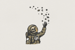 Astronaut Skeleton PNG, Cosmic Art Print, Space Galaxy Product Image 1