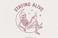 Staying Alive png, Halloween Coffee Skeleton Digital Product Image 1