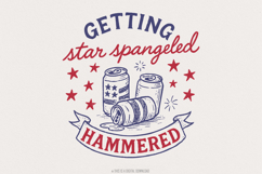 Getting Star Spangled Hammered PNG, Instant Download Product Image 1