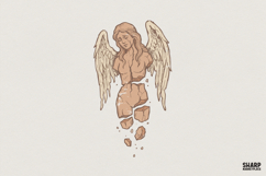 Broken Angel PNG, Fallen Angel Digital Art, Grunge Product Image 1