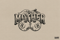 Mother Tattoo Flash Style Cherry 8 Ball Illustration Trendy Product Image 1