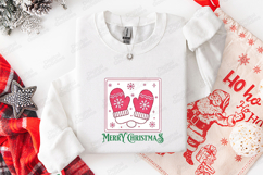 Merry Christmas Mittens Icon SVG | Cute Pink Winter Art Product Image 3