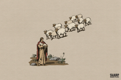 Jesus The Good Shepherd Carrying A Lost Sheep Graphic, Product Image 1