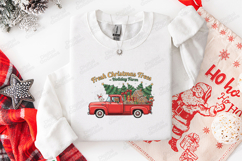 Fresh Christmas Trees Red Truck Holiday T Shirt Design Product Image 2