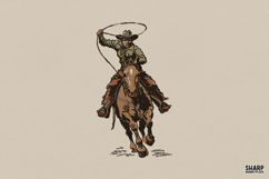 Cowboy Lasso Rider, Western PNG, Shirt PNG, Sublimation Product Image 1