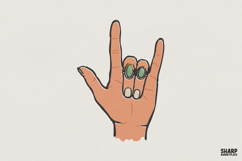 I Love You Sign Language PNG, ASL Hand Symbol Art, Deaf Product Image 1