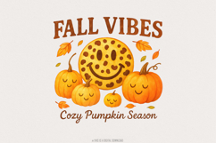 Fall Vibes Cozy Pumpkin Season PNG, Pumpkin PNG, Fall PNG, Product Image 1