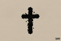 Black Brushstroke Cross PNG, Christian Faith Design, Product Image 1