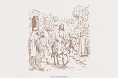 Jesus Entry into Jerusalem Digital Art, Christian Faith Product Image 1