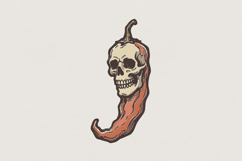Skull Pepper PNG, Spicy Skull Digital Art, Edgy Hot Chili Product Image 1