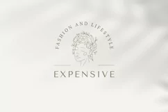 Botanical fashion woman minimalist line art logo Product Image 1