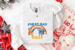 First Day Vibes SVG - Cute Back to School Rainbow Cut File Product Image 3