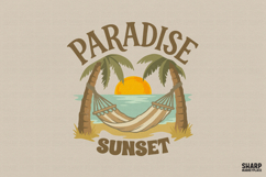 Paradise Sunset PNG, Summer PNG, Beach PNG Tropical Hammock Product Image 1