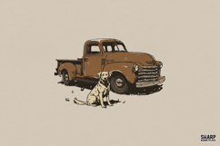 Vintage Pickup Truck With Dog, Western PNG, Shirt PNG, Product Image 1
