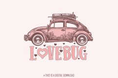 Groovy Valentines PNG, Sublimation Design, Retro Lovebug Product Image 1