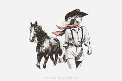 Cowgirl PNG, Western Desert Scene, Ranch Scene, Cowboy Product Image 1