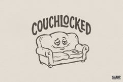 Couchlocked PNG, Funny Couch Potato Shirt Design, Stoned Product Image 1