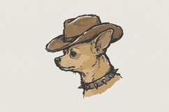 Cowboy Chihuahua PNG, Western Dog Clipart, Cute Pet Digital Product Image 1