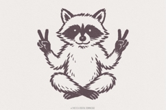 Peaceful Raccoon PNG, Meditating Animal Clipart, Zen Product Image 1